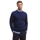 Barbour Men's Essential Lambswool Crew Neck Sweater in Atlantic Blue