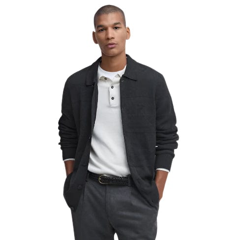 Barbour Men's Filley Knitted Cardigan In Black Marl