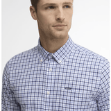 Barbour Men's Nelson Gingham Long Sleeved Tailored Shirt Blue