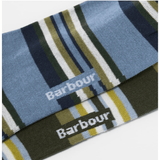 Barbour Men's Summer Stripe Socks Olive/Navy - 2 Pack