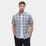 Barbour Midfield Tartan Regular Short-sleeved Shirt In Bleached Pine Tartan
