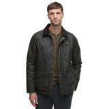 Barbour Modern Beaufort Check Wax Jacket In Olive Check