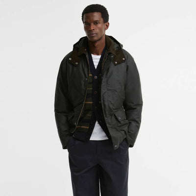 Barbour Modern Beaufort Waxed Jacket In Sage/Shadow Classic