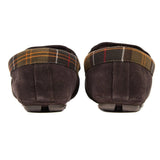 Barbour Monty Slippers In Brown Suede