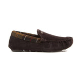 Barbour Monty Slippers In Brown Suede