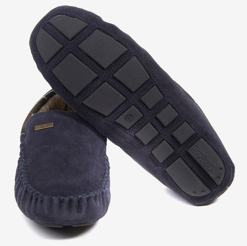 Barbour Monty Slippers Navy Suede