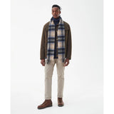 Barbour New Check Tartan Scarf in Sand Beige