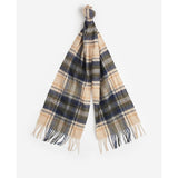 Barbour New Check Tartan Scarf in Sand Beige