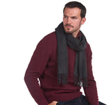 Barbour Plain Charcoal Lambs Wool Scarf