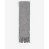 Barbour Plain Lambswool Scarf In Light Grey