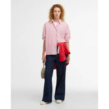 Barbour Polly Striped Relaxed Shirt In Poppy Red
