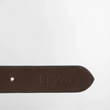 Barbour Reversible Transport Leather Belt In Dark Brown