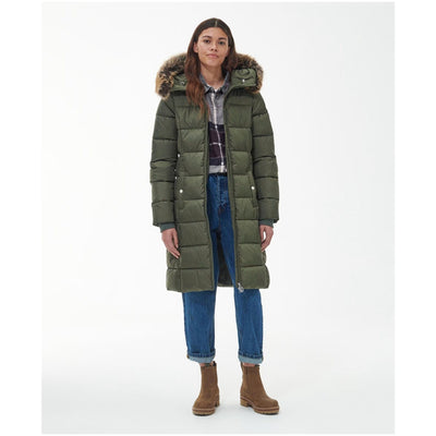 Barbour Rosoman Quilted Jacket In Deep Olive