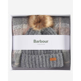 Barbour Saltburn Beanie & Tartan Scarf Gift Set In Rose