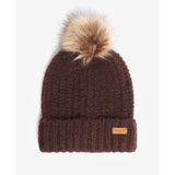 Barbour Saltburn Beanie & Tartan Scarf Set in Chocolate
