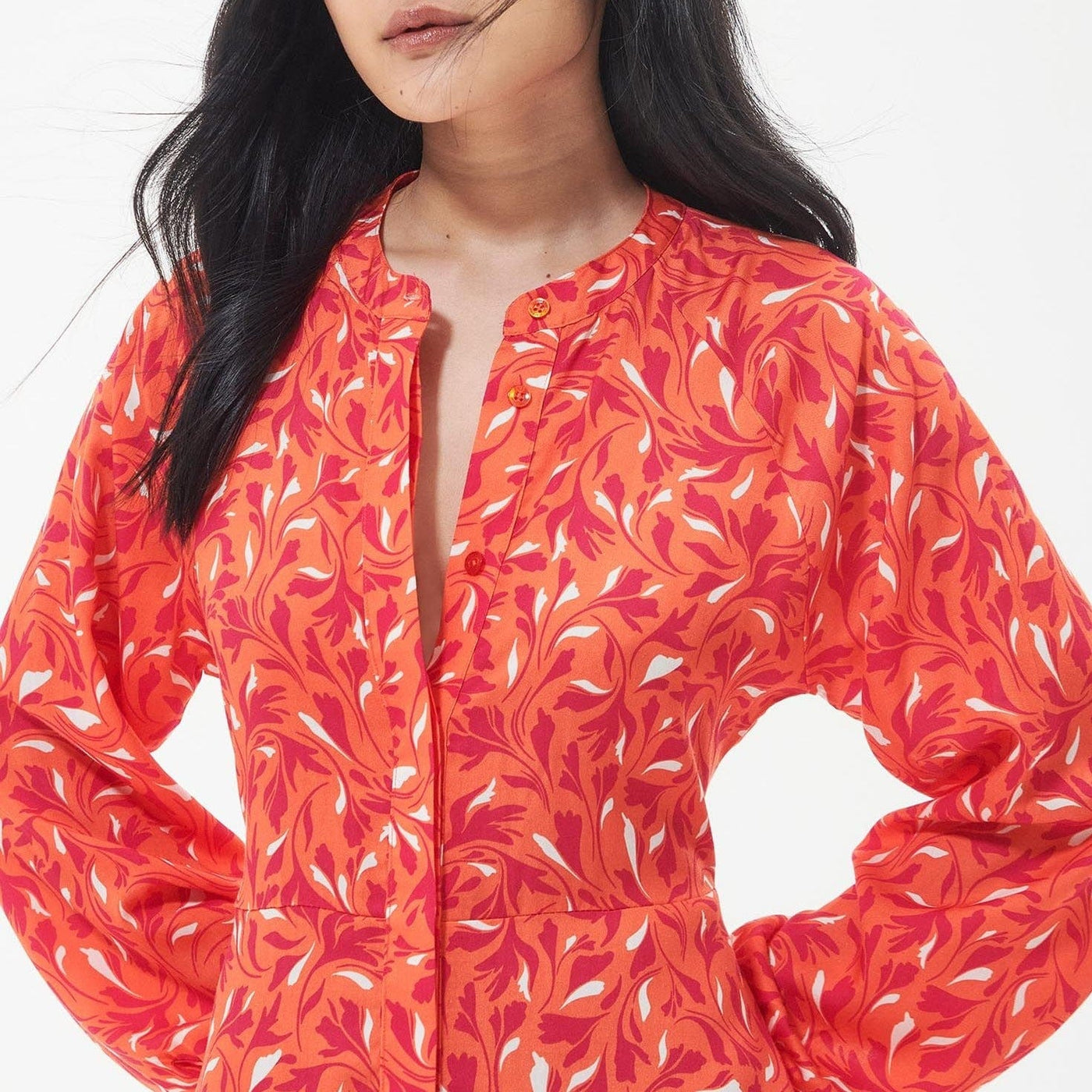 barbour orange dress Barbour Samphire Midi Dress in Orange