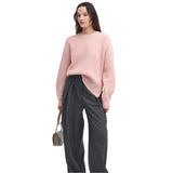 Barbour Scarlett Crew Neck Jumper In Mahogany Rose