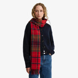 Barbour Serena Tartan Lambswool Scarf In Cardinal
