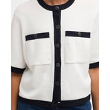 Barbour Sloane Short-Sleeved Cardigan In Cloud
