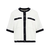 Barbour Sloane Short-Sleeved Cardigan In Cloud