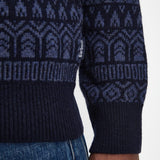 Barbour Stonebeck Fairisle Crew Neck Jumper In Navy
