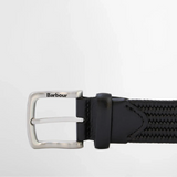 Barbour Stretch Leather Belt Black