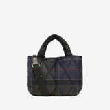 Barbour Tartan Arlene Mini Quilted Tote Bag In Shandow Classic Tartan