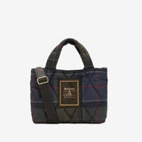Barbour Tartan Arlene Mini Quilted Tote Bag In Shandow Classic Tartan