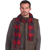 Barbour Tartan Lambswool Scarf in Red