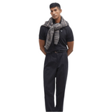 Barbour Tartan Pique Polo Shirt In Black/Cedarwood