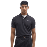 Barbour Tartan Pique Polo Shirt In Black/Cedarwood