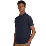 Barbour Tartan Pique Polo Shirt In New Navy