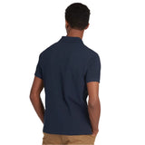 Barbour Tartan Pique Polo Shirt In New Navy