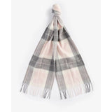 Barbour Tartan Scarf In Pink Grey Tartan