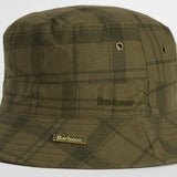 Barbour Tartan Transport Bucket Hat In Dusky Green