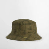 Barbour Tartan Transport Bucket Hat In Dusky Green