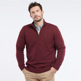Barbour Tisbury Half Zip Sweater In Ruby