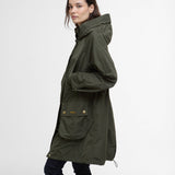 Barbour Una Showerproof Jacket In Olive/Tartan