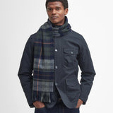 Barbour Unisex Brack Patchwork Tartan Scarf In Navy/Ginger