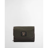 Barbour Waxed Hanging Washbag In Olive