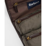 Barbour Waxed Hanging Washbag In Olive