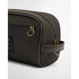 Barbour Waxed Washbag In Olive Beacon