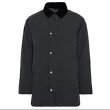 Barbour Winter Wadded Showerproof Mac In Black Carbon