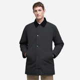 Barbour Winter Wadded Showerproof Mac In Black Carbon