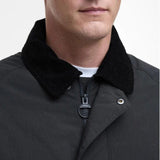 Barbour Winter Wadded Showerproof Mac In Black Carbon