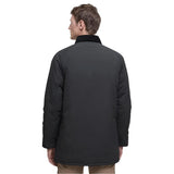 Barbour Winter Wadded Showerproof Mac In Black Carbon
