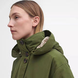Barbour Women's Iris Waterproof Jacket In Moss/Sand/Pastel Pink