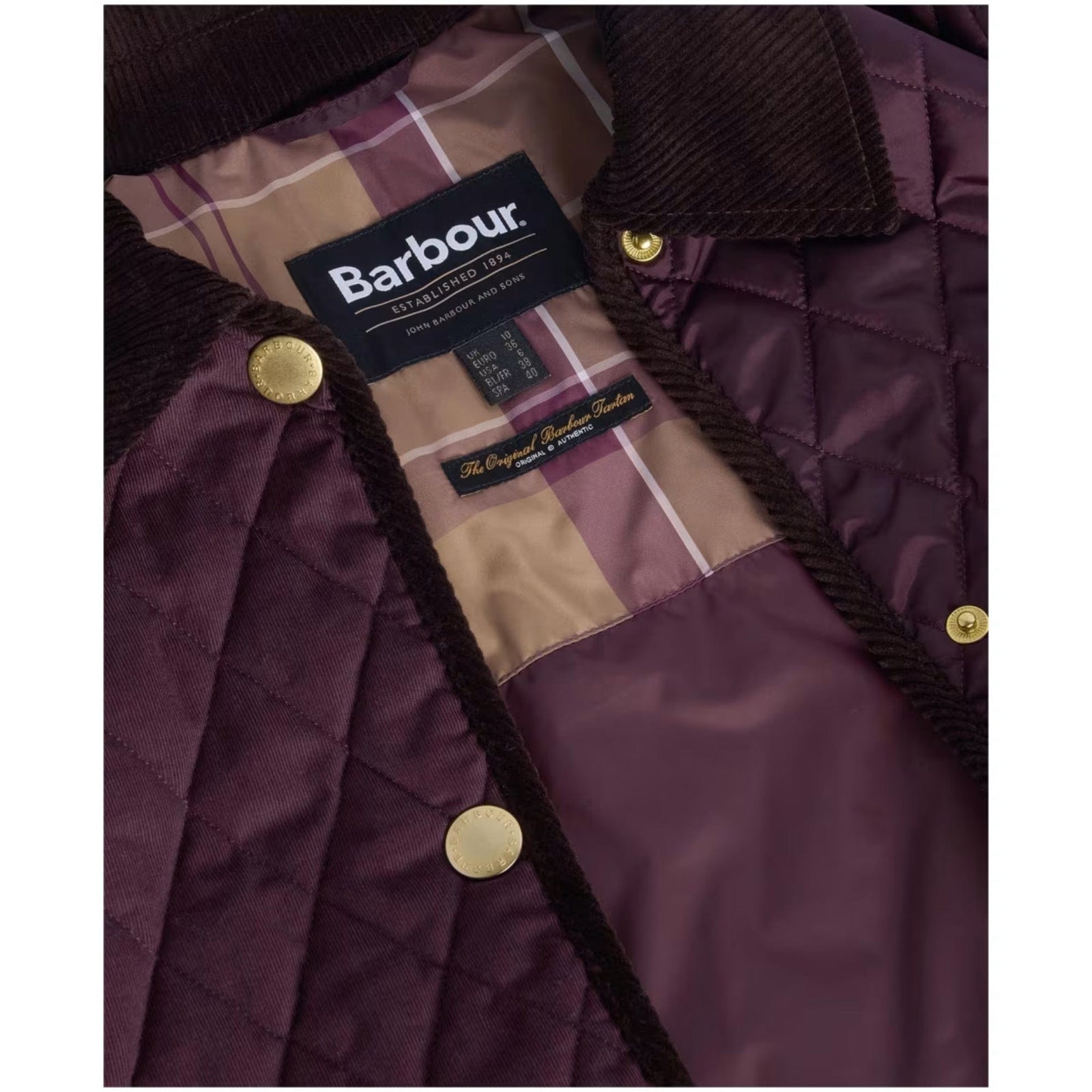 Barbour Women's Marla Quilted Jacket In Black Cherry/Dark Brown/Muted
