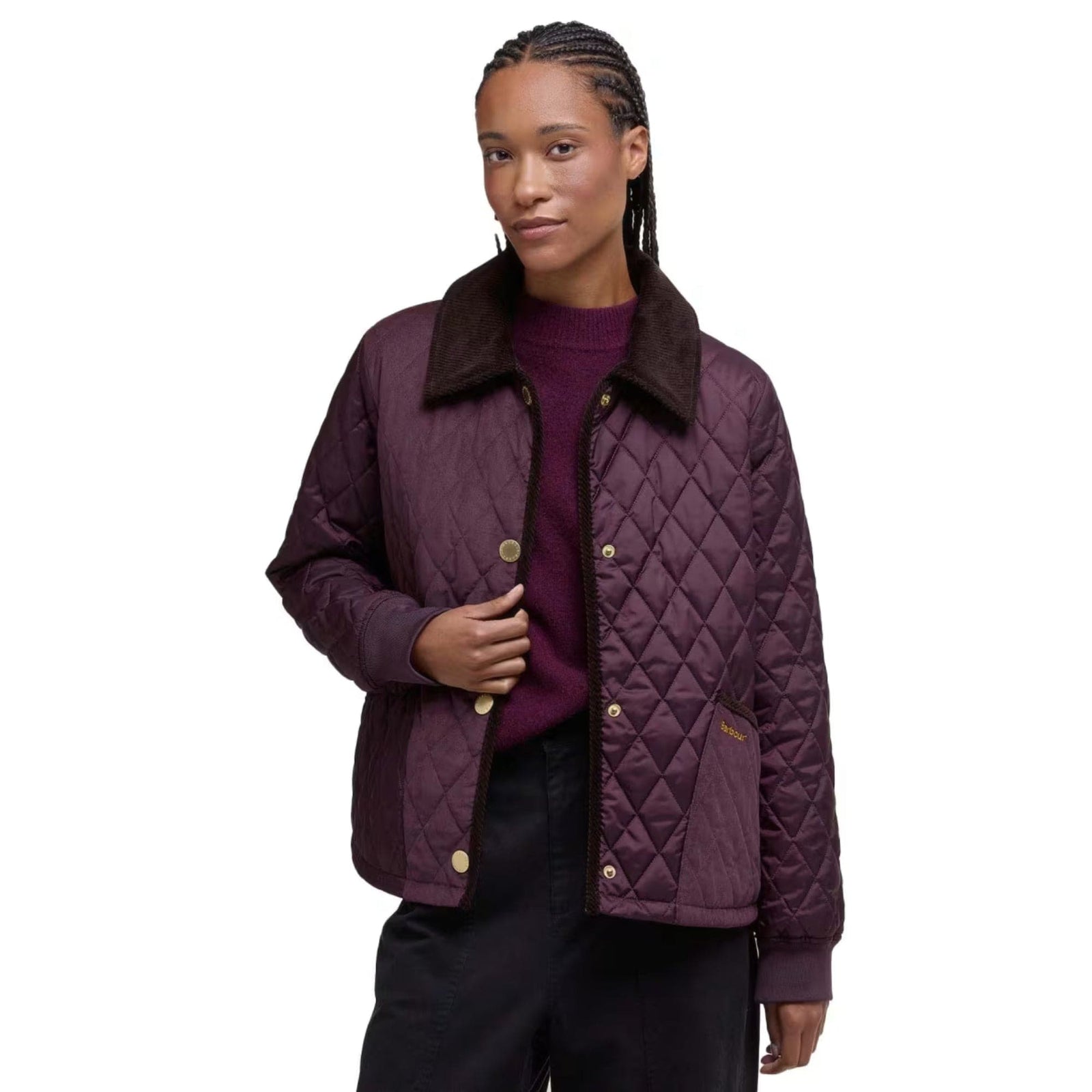 Barbour Women's Marla Quilted Jacket In Black Cherry/Dark Brown/Muted