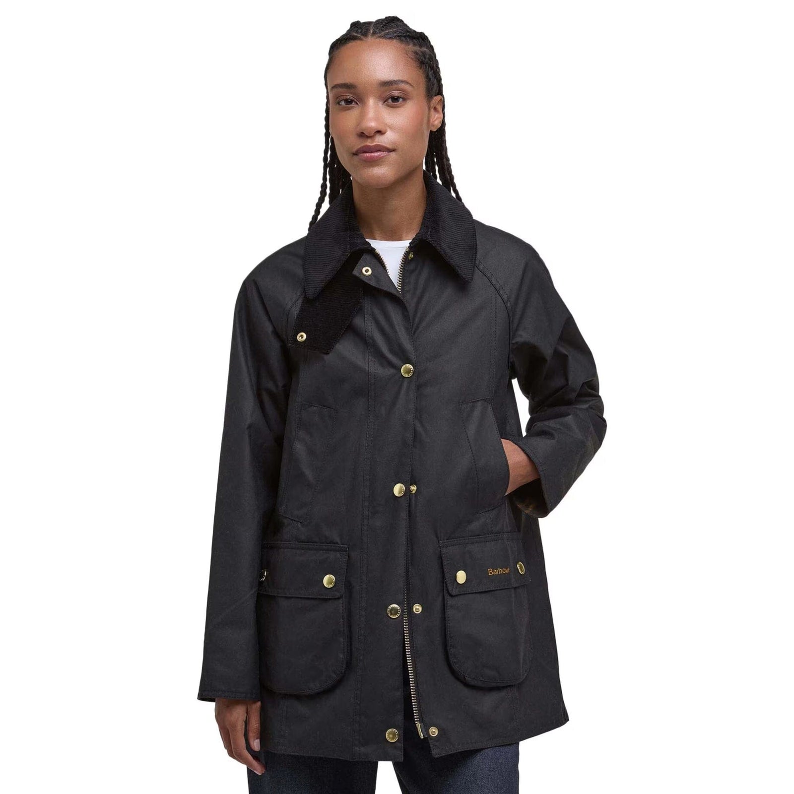 Black Barbour Classic Tartan Waxed Jacket Barbour Women's Modern